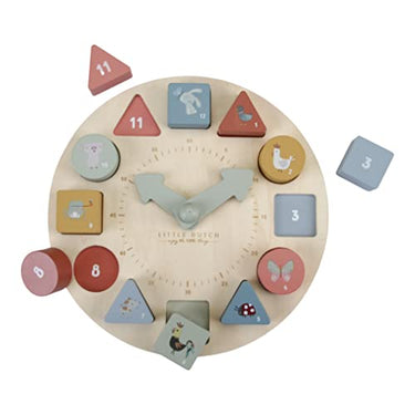 Little Dutch 7063 FSC Wooden Puzzle Clock - Learning Clock on Sale